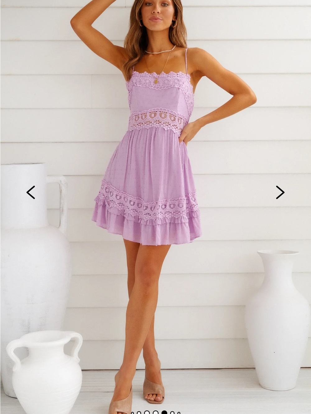 Hello Molly Shady Lady Lavender Lace-Trim Summer Dress - Picture 7 of 16